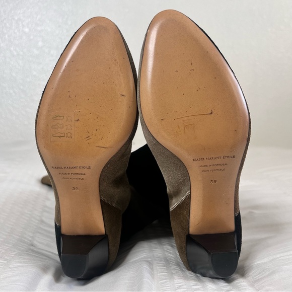 Isabel Marant Étoile Top Stitch Patchwork Suede Boots Black Brown Tan EU 39 - Picture 4 of 6